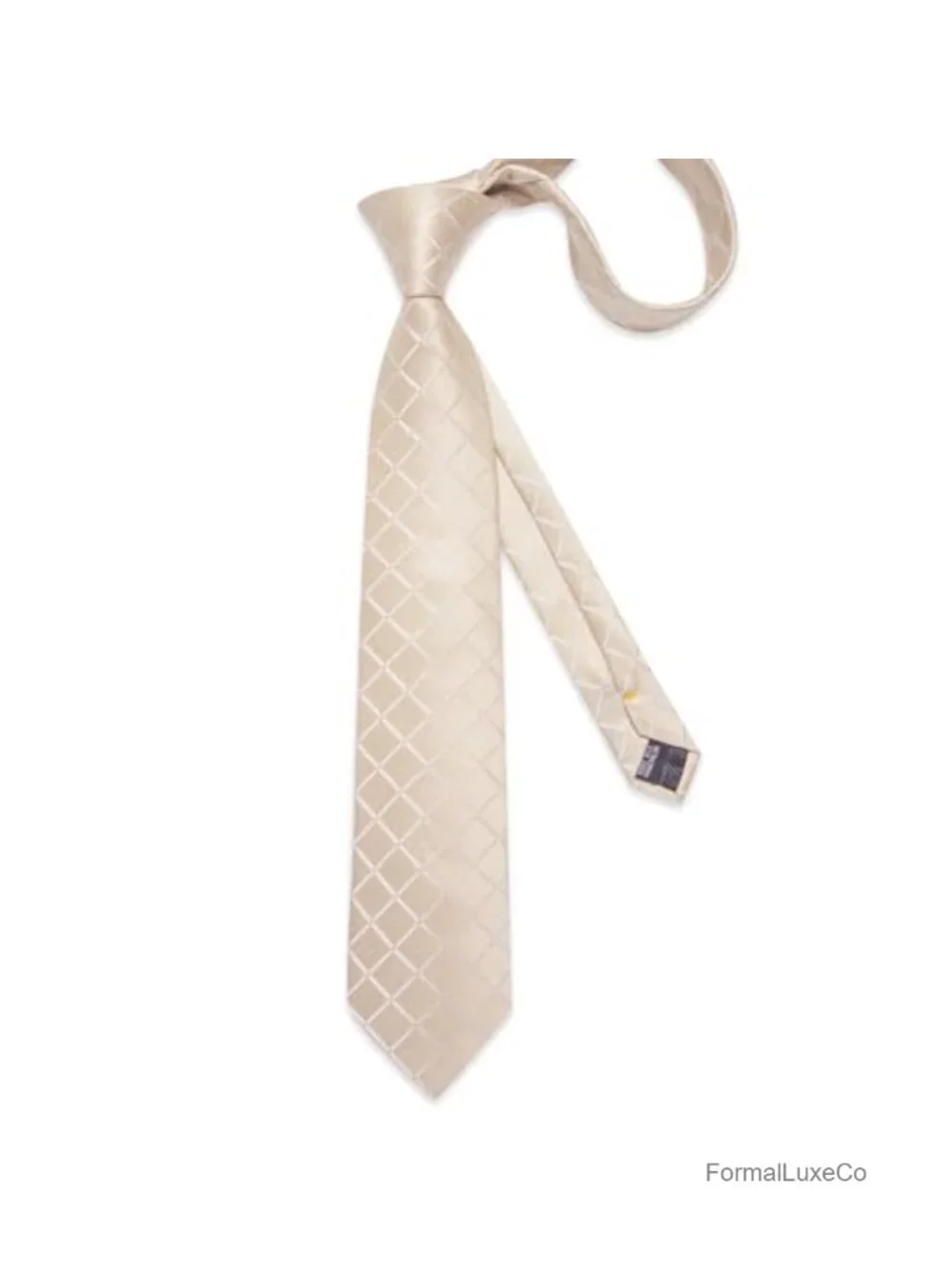 Silk Plaid Tie & Pocket Square Set with Cufflinks and Tie Clip